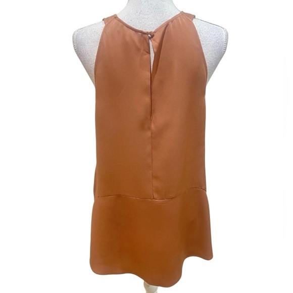 Theory 100% silk terracotta long key hole back tank top high low hem size medium - Picture 7 of 10